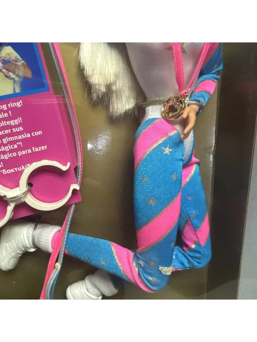 Vintage 1995 Super Gymnast Barbie Doll Mattel 15821 NRFB Bilingual Box Not Mint